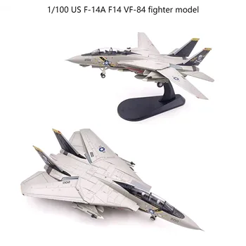 1/100 Модел изтребител на САЩ F-14A F14 VF-84 Ескадра Пиратски флагове с крило променлива почистване, събиране на полуготови продукти от легирана