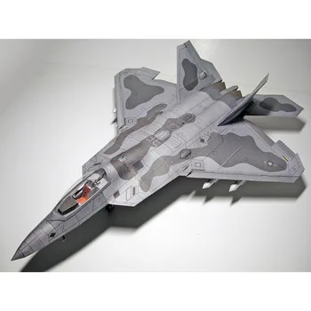 1: 33 американски Военен изтребител F-22 Raptor, книжен самолет модел, колекция от самолети, ръчно изработени, военни армейските строителни играчки за момчета и деца