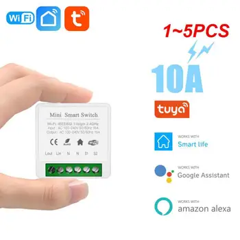 1 ~ 5ШТ Sasha 16A Wifi Mini Smart Switch Light Поддържа 2-Лентов Модул за Автоматизиране на Управлението на Синхронизиране на БАНКИТЕ За Алекса Home
