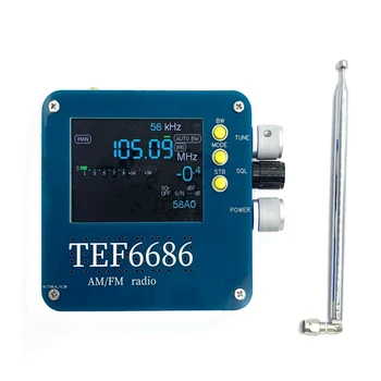 1 комплект полнодиапазонного приемник TEF6686, Пълен FM/AM/къси вълни HF/LW Радио с телескопична антена от пластмаса