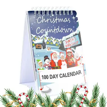 100-дневен коледен календар за обратно броене Здрав и висококачествен празничен настолен календар за обратно броене Откъсване календар за обратно броене