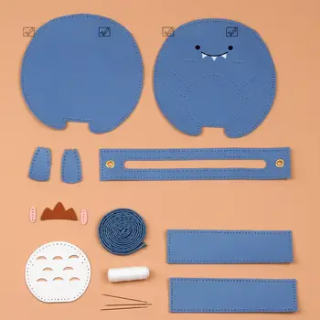 2/3 набор от материали за производство на чанти със собствените си ръце Тканая чанта, за да проверите за производство на дамски чанти Ръчна изработка Син