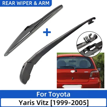 2 бр. четка и лост задна чистачки на автомобил, подходящи за Toyota Yaris Vitz 1999-2005, капака на багажника, четка от дъжд на предното стъкло, Предното стъкло