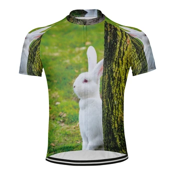 2023 White Rabbit Мъжка Велосипедна фланелка с къс ръкав, Велосипедна фланелка на МТВ за скоростно спускане, Лятна спортни дрехи Екип пътят мотори