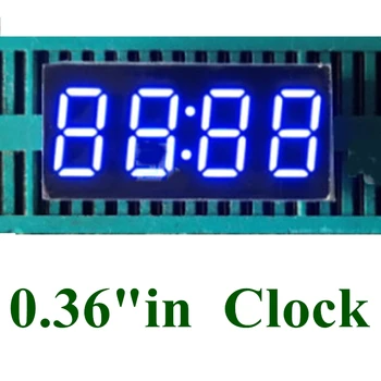 20PCS 0,36-инчов 7-сегментени 4-цифрени супер сини часовници 0,36 
