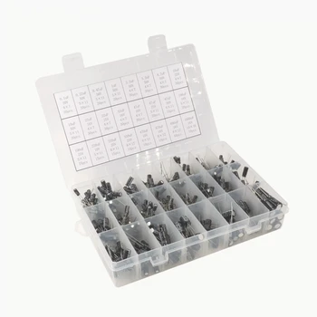 24 тип широко използвани электролитических кондензатори, опаковани в кутии за образци с капацитет 0,1 icf-1000 uf