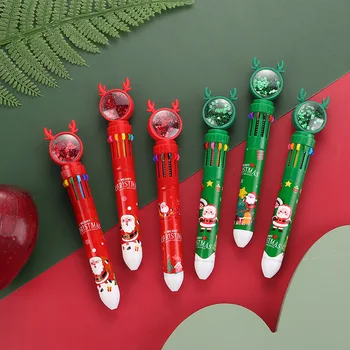 30шт Коледна десятицветная химикалка писалка Коледна Химикалка писалка Nina Подарък за деца на Дядо Лосове Снежен човек Весела Коледа Декор Къща