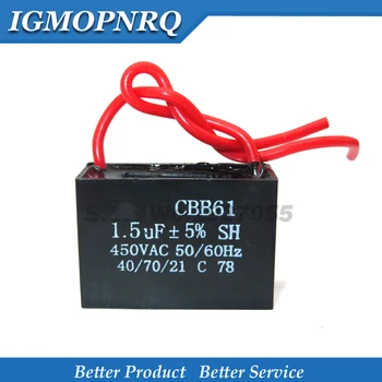 5шт CBB61 пусковая капацитет 1,5 icf Кондензатора на вентилатора ac igmopnrq 450V CBB Кондензатор за стартиране на двигателя