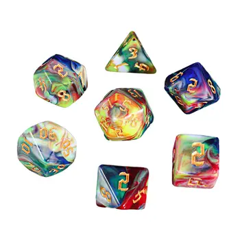 7 Парчета, D4 D8 D10 D12 D20 Многостранни Кубчета Класни Аксесоари Акрилни Кубчета Многостранен Набор от Кубчета за изучаване на Математика в RPG