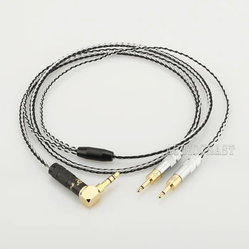 Audiocrast3, 5 мм Стерео 8-лентов Посеребренный кабел за обновяване на HE400i HE1000 HE6 HE500 EDX