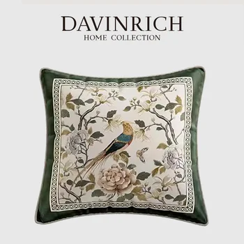 DAVINRICH GG Ориенталски калъфи за възглавници Beautiful Dream с флорални принтом Bloom Birds, калъфка за дивана в американски стил, Луксозно Ретро