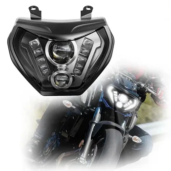 E-mark Assembly Motor Head Light DRL HI/LO Лъч Led Фарове Мотоциклет За Yamahas MT 09 FZ 09 MT09 FZ09 2014-2016 MT07