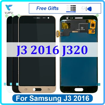 LCD дисплей За Samsung J3 2016 J320 SM-J320F J320G Подмяна на Дигитайзер едно Докосване на Екрана В Събирането на Безплатни Отвертками и лепило
