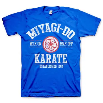 Miyagi Do the Karate Kid Официален восък върху воске със сини тениски на нова