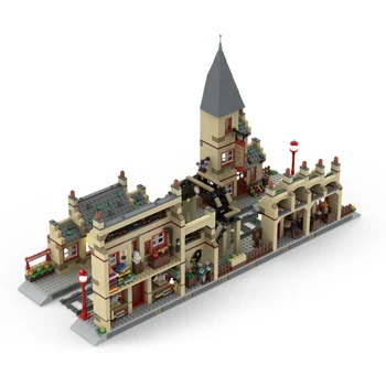 MOC Creative Train Station Extension Model Строителни Блокове Сам Събрание Тухли Дисплей Архитектура Забавни Играчки Подаръци