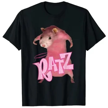 RATZ Розова Тениска С Изображение на Мем, една Забавна Тениска С изображение на Мишка, Графичен Тениска Y2k, Отгоре С Принтом Плъхове, Естетична Дрехи, Летни Модни Блузи С Къс ръкав