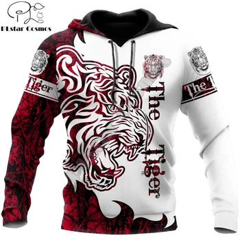 The Tiger Red Tattoo с 3D принтом Унисекс, луксозна hoody, мъжки hoody, градинска дрехи, пуловер с цип, ежедневни яке, спортен костюм KJ0284