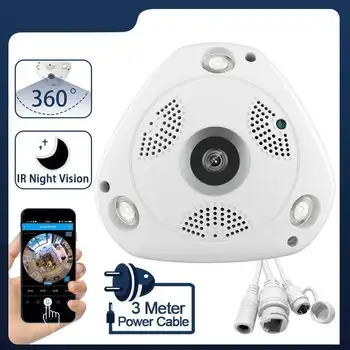 V380 360 Градуса WiFi IP Камера Рибешко Око Панорамна 1080P WIFI ВИДЕОНАБЛЮДЕНИЕ 3D VR Видео Аудио Дистанционно Домашно Наблюдение на камери за ВИДЕОНАБЛЮДЕНИЕ Камера за Сигурност