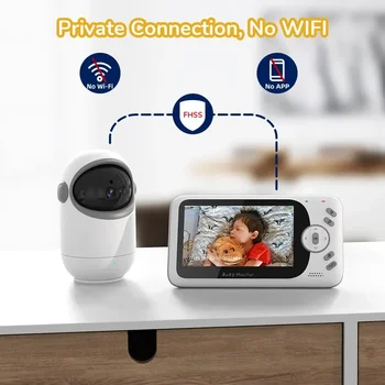 VB801 следи бебето Видео Roto-Наклонена Камера 2.4 G Безжична Двупосочна Аудио Нощно Виждане Камера за Видеонаблюдение гледане на деца
