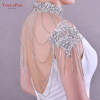YouLaPan SG01, Луксозен шал с пайети, сватбен ръкав, подвижни рамене, сватбени аксесоари, сватбена наметало на рамото