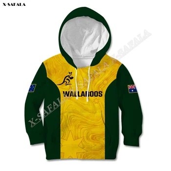 Австралия Rugby Go Wallaroos Pacific 2023, hoody с 3D принтом, детски Връхни дрехи за възрастни, Мъжки Връхни дрехи за възрастни, риза, пуловер