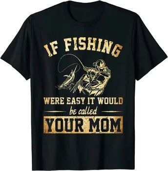 Ако риболовът е лесен, това би било мъжка тениска от чист памук, ежедневни тениски с къс ръкав, блузи, директен доставка