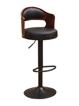 Бар стол с гръб от масивно дърво, домашен Подвижен Модерен минималистичен бар стол, табуретка, на касата на рецепцията, висока табуретка, стол