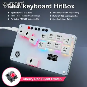 Боен Бокс Mini Hitbox Controller Arcade Stick Детска Клавиатура RGB LED Light Cherry MX Безшумен Превключвател За PS3/PS4/Steam Deck/PC