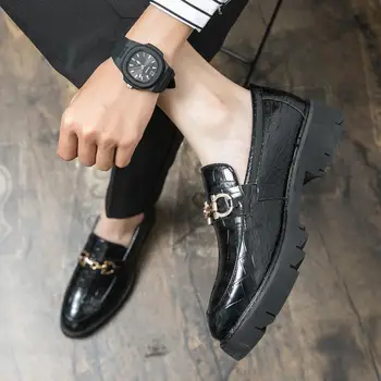 Британското бизнес рокля, които нарастване на стелка, сватбени обувки за булката, черни кожени обувки, мъжки Корея, ежедневни мъжки обувки големи размери