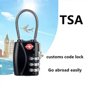 Водоустойчив кабел за заключване за багаж, преносим заключване със стоманена тросом, интелигентен и брава, митнически кодекс TSA заключване, митнически заключване