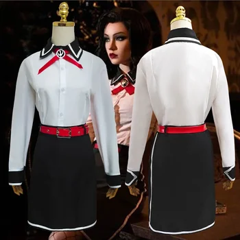 Дамска риза от аниме игра BioShock Elizabeth, къса пола от две части, бяла престилка камериерка, униформи за Хелоуин костюм игри, cosplay-костюм