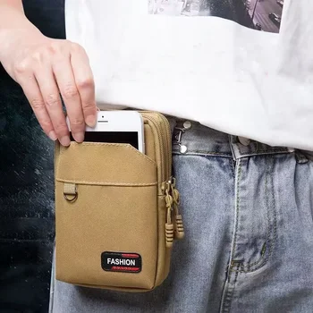 Двупластова градинска военна поясная мъжка чанта за телефон, туризъм, лов тактическа поясная чанта, черна градинска чанта тактическа