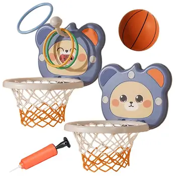 Детско баскетболното пръстен за игри на закрито, баскетболни врата с дъски, 2 надуваеми баскетболни топки, Без пробиване, Подаръци за рожден Ден