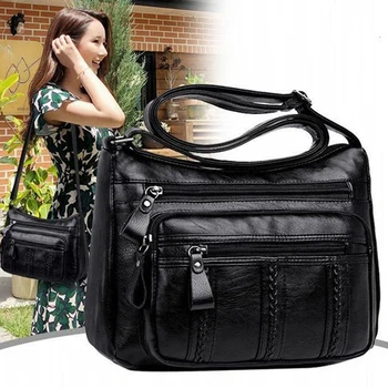Дизайнерска дамска чанта през рамо, мека чанта през рамо от изкуствена кожа, чанта-месинджър добро качество, чантата с малки размери, дамски чанти