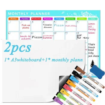 Дъска за формат А3 Магнитен Седмичен Месечен Planner, Календар Дъска за хладилника Магнитна Стираемая дъска за бележки Ежедневен бюлетин
