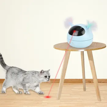 Електрически Робот, Сладка Котка, Въртящи се на 360 градуса Лазерен лъч, Забавна Котешка пръчка, перо, Интелигентни Играчки за котки, Стоки за домашни любимци