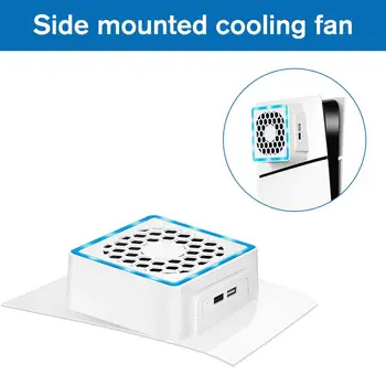 За PS5 Slim Host Страничната охлаждащ вентилатор с led подсветка, охлаждащ за отвеждане на топлината, аксесоари за игралната конзола Playstation 5