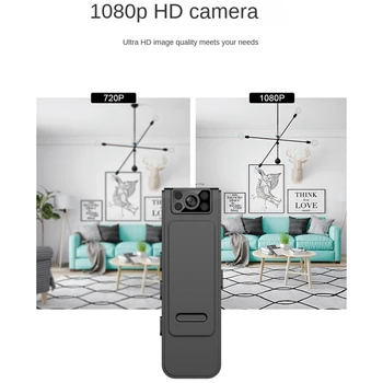 Камера за нощно виждане 1080P WIFI HD Малка невидима спортна камера с клипсой на гърба 130 ° с Външна камера, камера за носене на тялото Камера