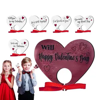 Картички с шоколадови бонбони във формата на Валентин 6шт Карти с шоколадови бонбони във формата на сърце Подаръци за Свети Валентин Страхотни награди Аксесоари за момичета и момчета