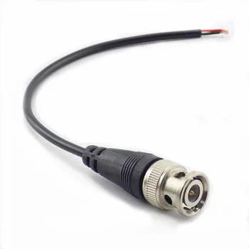 Конектор BNC от щепсела към адаптер за постоянен ток, кабелна линия с косичкой хранене, BNC конектори, кабели за камери за видеонаблюдение, система за сигурност.