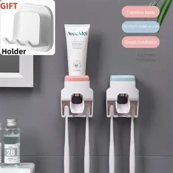 Креативен Мързел Автоматично Опаковка на паста за зъби Сокоизстисквачка за паста за зъби Притежателя на четка за зъби За душата Рафтове За съхранение на аксесоари за баня