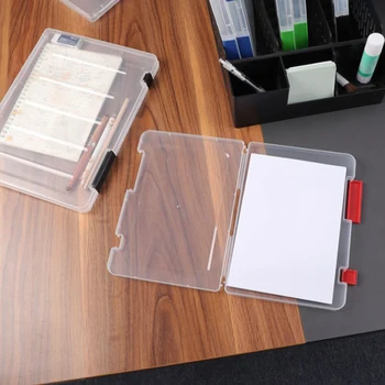 Кутия за файлове с формат А4/А5 шест цвята, Прозрачен настолен органайзер за документи, Офис и ученически пособия за деца и възрастни