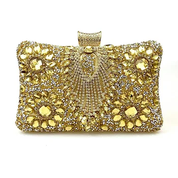 Луксозна вечерна дамска чанта, с бриллиантовым цвете, украсена с блестящи кристали, банкетни чанти за жени, модни дамски чанти през рамо за партита XA678H