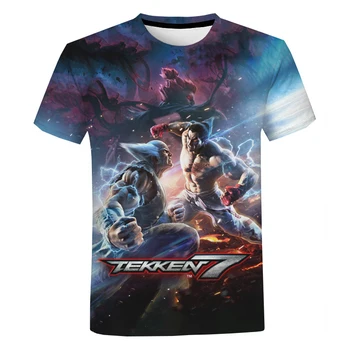 Лятна градинска тениска с японска игра, тениска с принтом 3D Tekken 7, Мъжки Дамски модни и ежедневни тениска унисекс Оверсайз