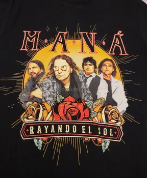 Мана 2019 Rayando El Sol Tour на Живо Черна риза всички размери с къс ръкав Kh1207