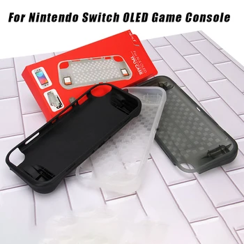 Мек защитен калъф от TPU за Nintendo Switch OLED Shell Аксесоари за конзола контролер, който предпазва от надраскване калъф с отделение за карти памет