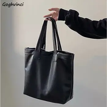 Мека черна чанта през рамо от изкуствена кожа, дамски чанти с текстура на подмишниците, дамски чанти за училище офиси, универсални реколта чанти, дамски чанти