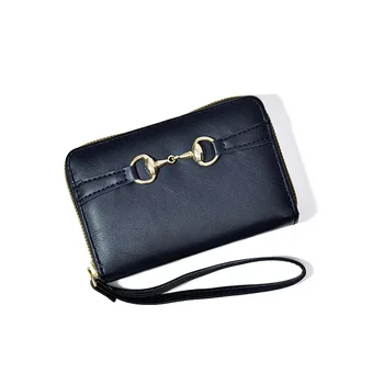 Нов дамски дълъг портфейл, корейската версия, просто чантата с цип на чантата с няколко карти, чанта за карти