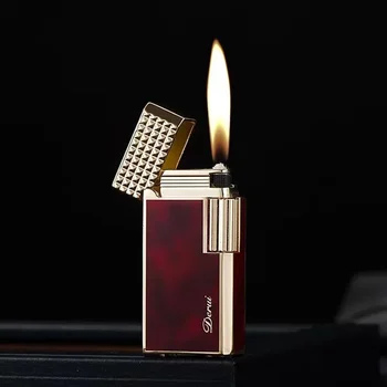 Нова персонализирана метална керосин запалка Derui Langsheng, благородна запалка, тясна версия, мини-запалка с открит пламък, выдвигающаяся отстрани.