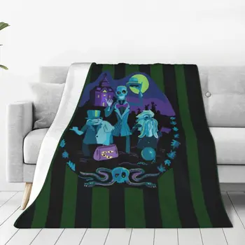 Одеяла От Духове къща в Имение от Мека Дишаща Фланела Есен Хелоуин Призрак Каре за Дивана Домашната Спалня